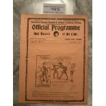 1922 - 1923 Tottenham Reserves v QPR Football Prog