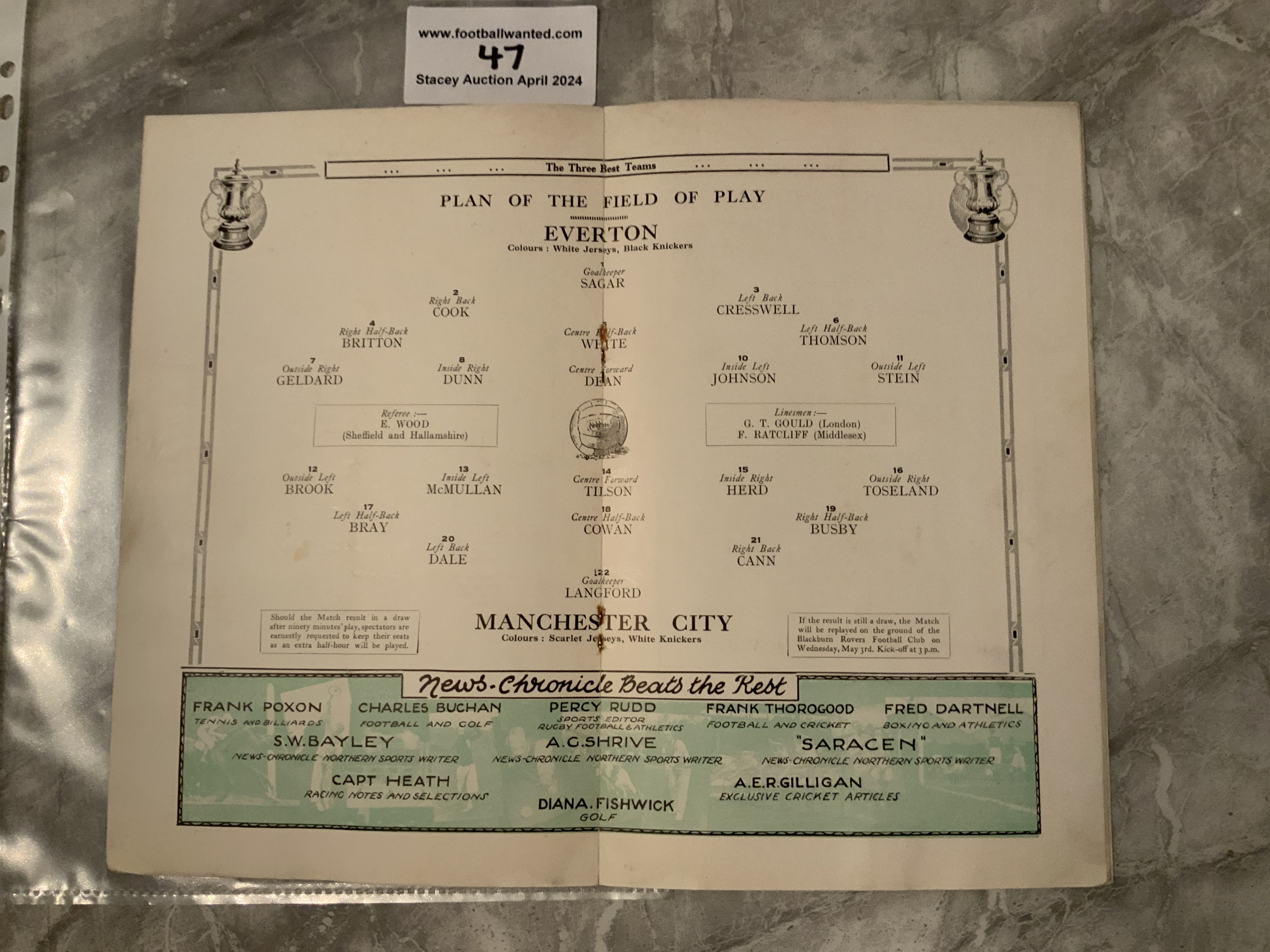 1933 FA Cup Final Football Programme: Everton v Ma - Image 2 of 3