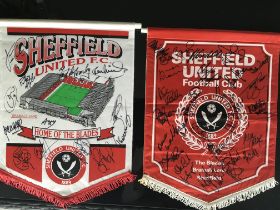Sheffield United Signed Football Pennants: One han