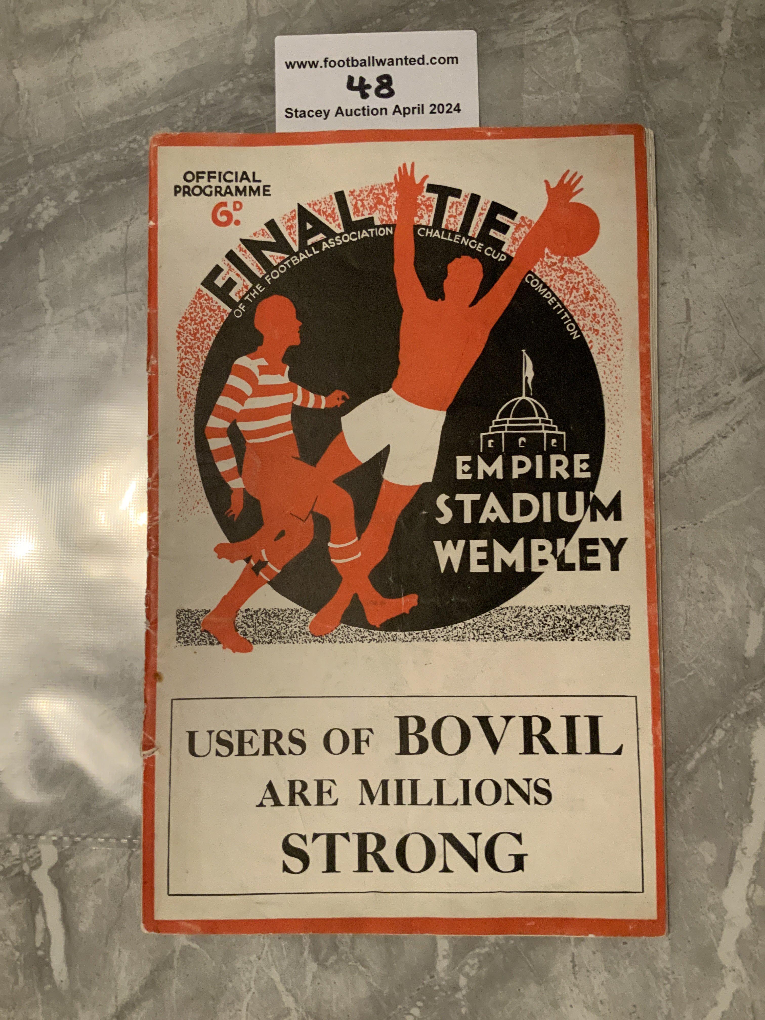 1934 FA Cup Final Football Programme: Portsmouth v