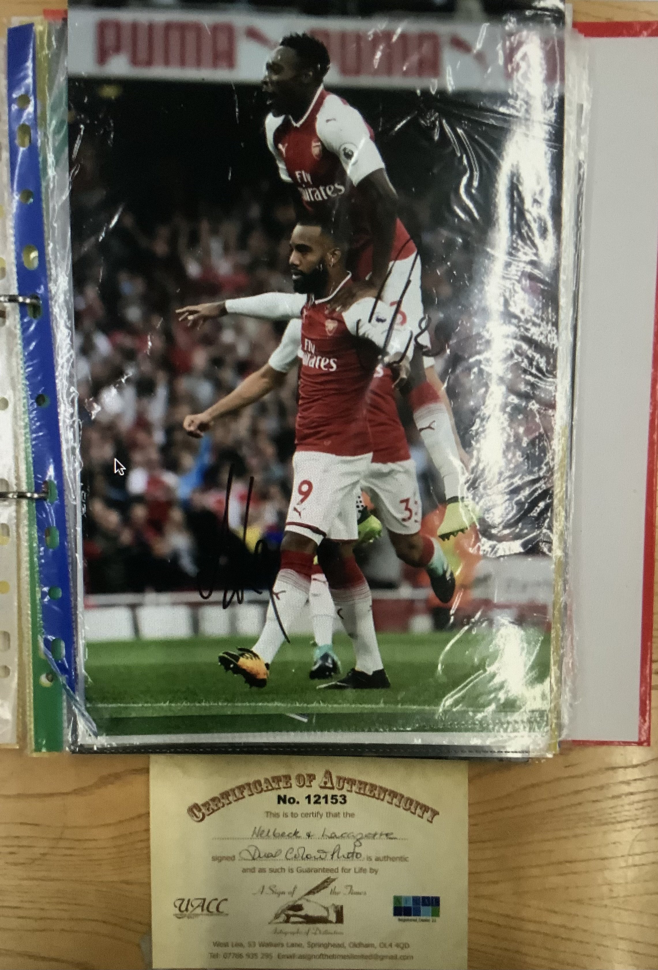 Arsenal Signed Football Photos: Folder containing - Image 5 of 5