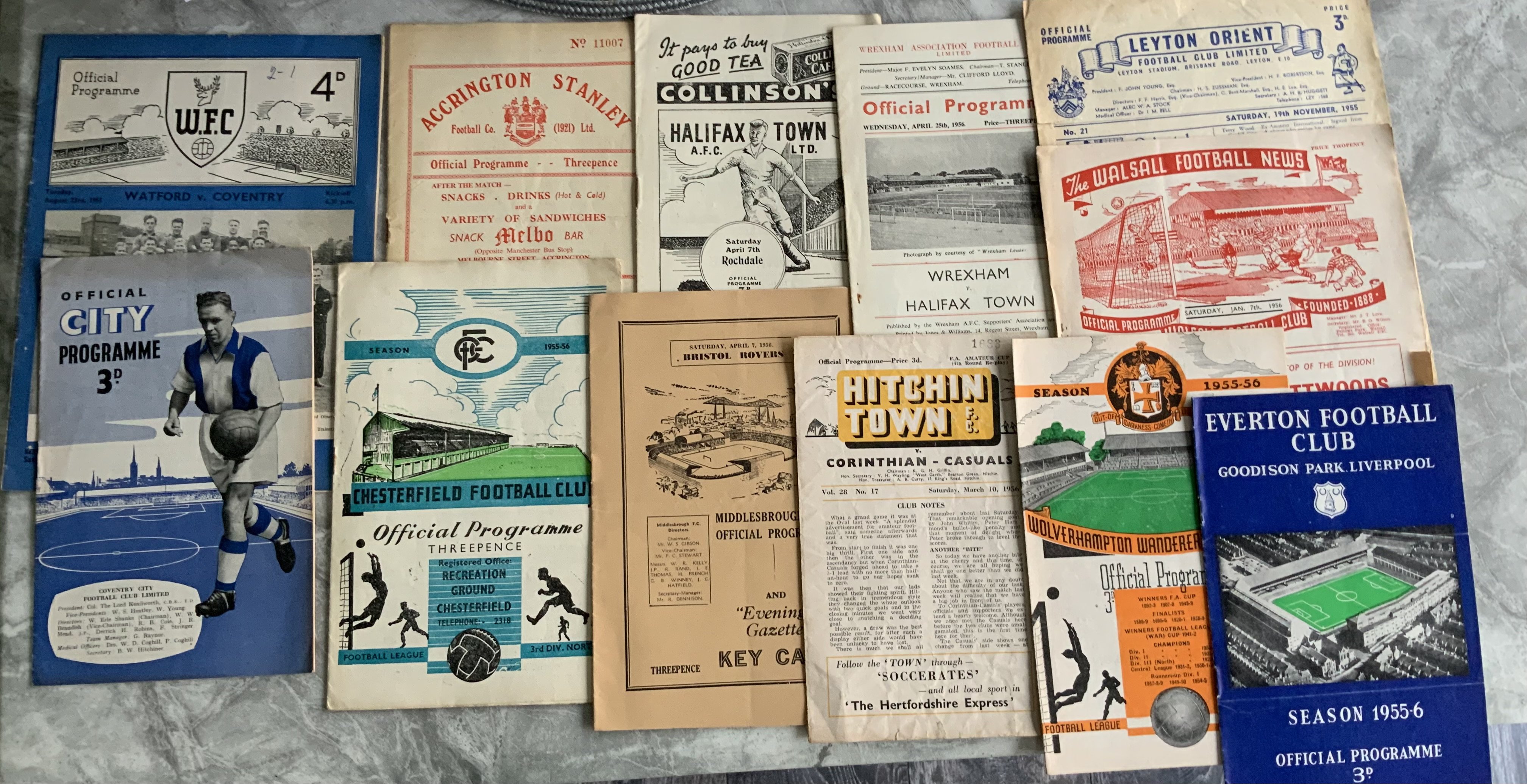 55/56 Football Programme Collection: Good conditio