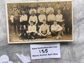 1906 - 1907 Tottenham Football Team Postcard: Good