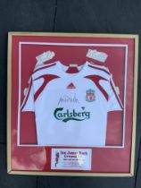 Ian Rush Signed Framed Football Shirt: White repli