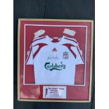 Ian Rush Signed Framed Football Shirt: White repli