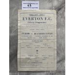 43/44 Everton v Blackburn Football Programme: Good