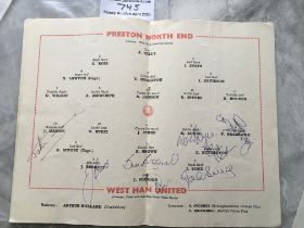 West Ham 1964 Signed FA Cup Final Football Program