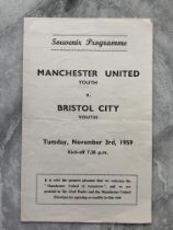 59/60 Bristol City v Manchester United Youth Footb