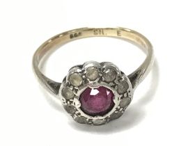 A 9ct gold Art Deco ring set with Ruby. 2.54g and