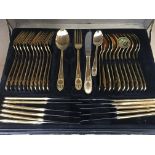 A cased gilt Solingen cutlery set . NO RESERVE