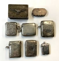 A small collection of hallmarked silver Vestas and