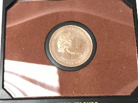 A Cayman island 1972 gold 25 dollar coin proof edi