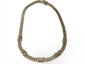 A 9ct gold fancy necklace. 42.6g and approx 46cm l