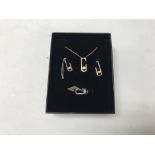 A 14ct rose gold set, approx weight 4.00 grams, ap