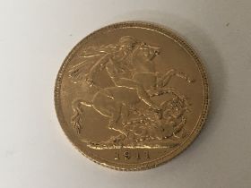 A 1911 George V Gold Sovereign