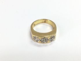 A certificated 9ct gold gypsy star set ring with R