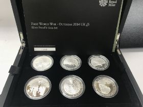 First World War 2014 U.K. Â£5 silver proof coin se