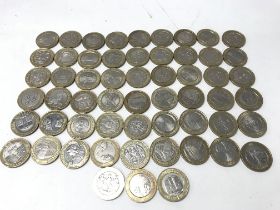 A large collection of assorted Â£2 coins.