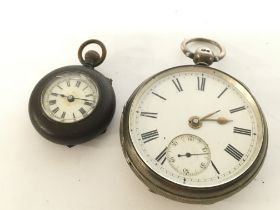 Pocket watches, one sterling silver. This lot cann