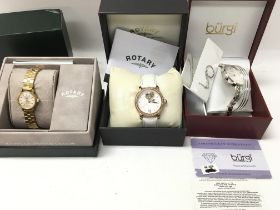 Three ladies wrist watches including a Rotary Skel