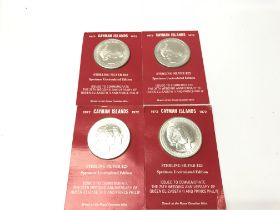 Four silver 1972 25 dollar uncirculated coins in o