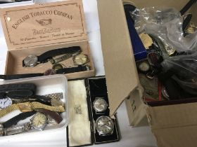 A box containing a collection of Vintage and later