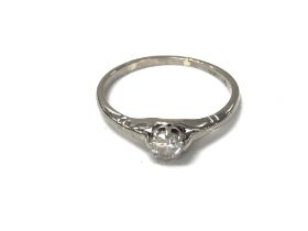 An 18ct white gold solitaire ring. Approximately 0