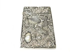 A silver card case with Chester hallmarks 1903. 58