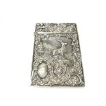 A silver card case with Chester hallmarks 1903. 58