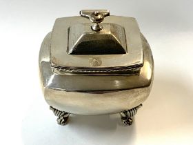 A small hallmarked silver tea caddy. (B).