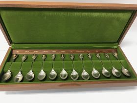 A cased set of silver Royal Horticultural spoons.