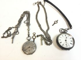 A silver pocket watch with Chester hallmarks and a
