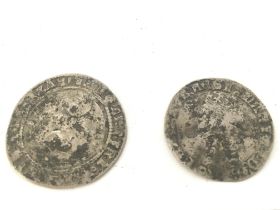 Two silver 16th century hammered coins. Postage ca