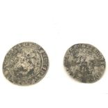 Two silver 16th century hammered coins. Postage ca