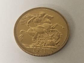 A 1911 George v gold sovereign.