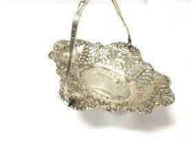 A silver basket with Sheffield hallmarks 1889. 159