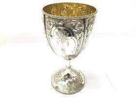 A silver wine goblet with London hallmarks 1867 ma