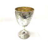 A silver wine goblet with London hallmarks 1867 ma