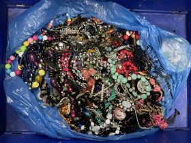A large collection of costume jewellery containing