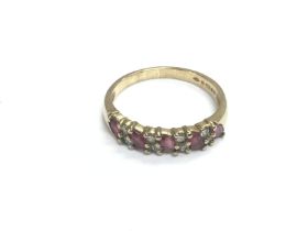 A 9ct gold ruby and diamond ring, approx 2.19g and