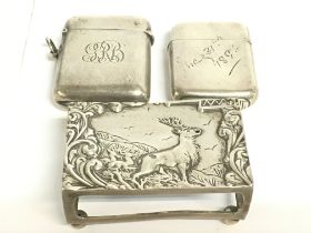 A collection of hallmarked silver items including