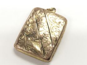 10k rolled gold rectangular shaped patterned locke