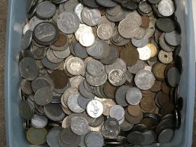 A collection of foreign coins, approximately 8kg.