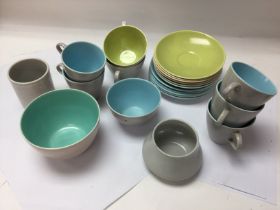 A box of mixed ceramics including mainly Poole exa