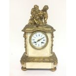 A mid 19th century French marble and ormolu clock