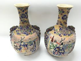 A pair of early 20th century Japanese satsuma vase