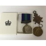 A GSM medal with Canal Zone bar awarded to AC2 HPSpendley 2587835 RAF with box and two first world