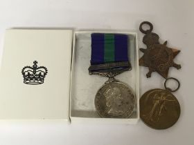 A GSM medal with Canal Zone bar awarded to AC2 HPSpendley 2587835 RAF with box and two first world