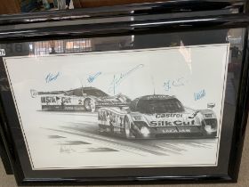 Alan Stammers limited edition 121/250 Jaguar print signed by Artist and Team Members. (Postage D)