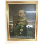 A large framed print of King George ,dimensions 62